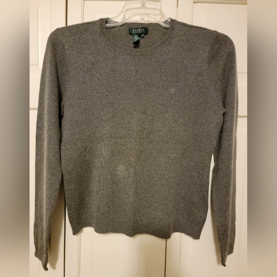 Lauren Ralph Lauren Women's Gray Sweater Size Large Euc